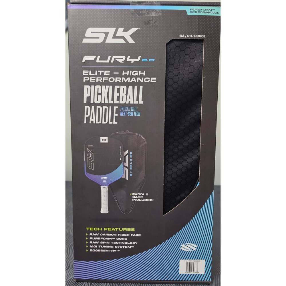SELKIRK SLK Fury 2.0 Pickleball Paddle Unisex Black Blue Carbon Fiber 1998965